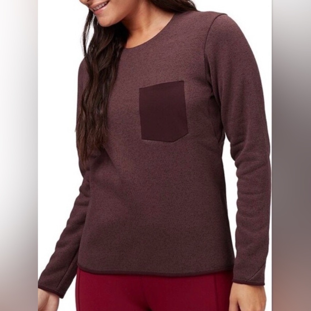 Arc'teryx Covert Sweater Fleece Pullover Pocket Crewneck Heathered Maroon Size M